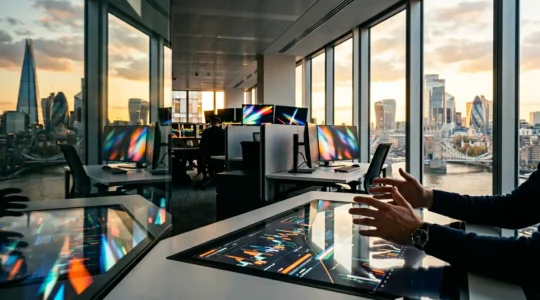 Professional trading environment showing LSE stock market analysis
