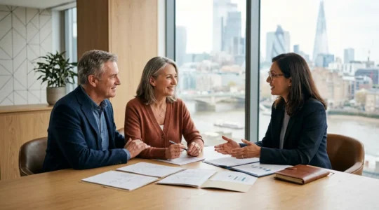 Professional financial planning scene showing enhanced retirement income opportunities through medical disclosure