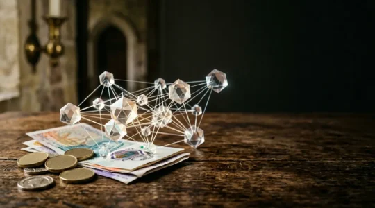 Digital asset financial security and decentralised finance concept