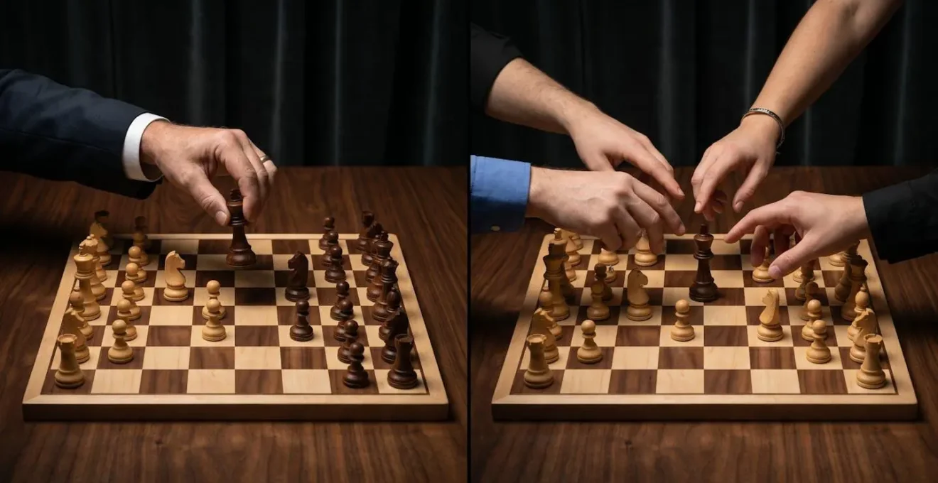 Visual metaphor comparing control retention between FIC and trust structures